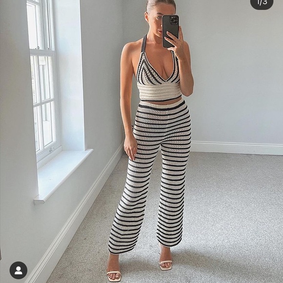 ZARA NWT 2 Piece Top & Pants Stripe Knit Set - Picture 13 of 16